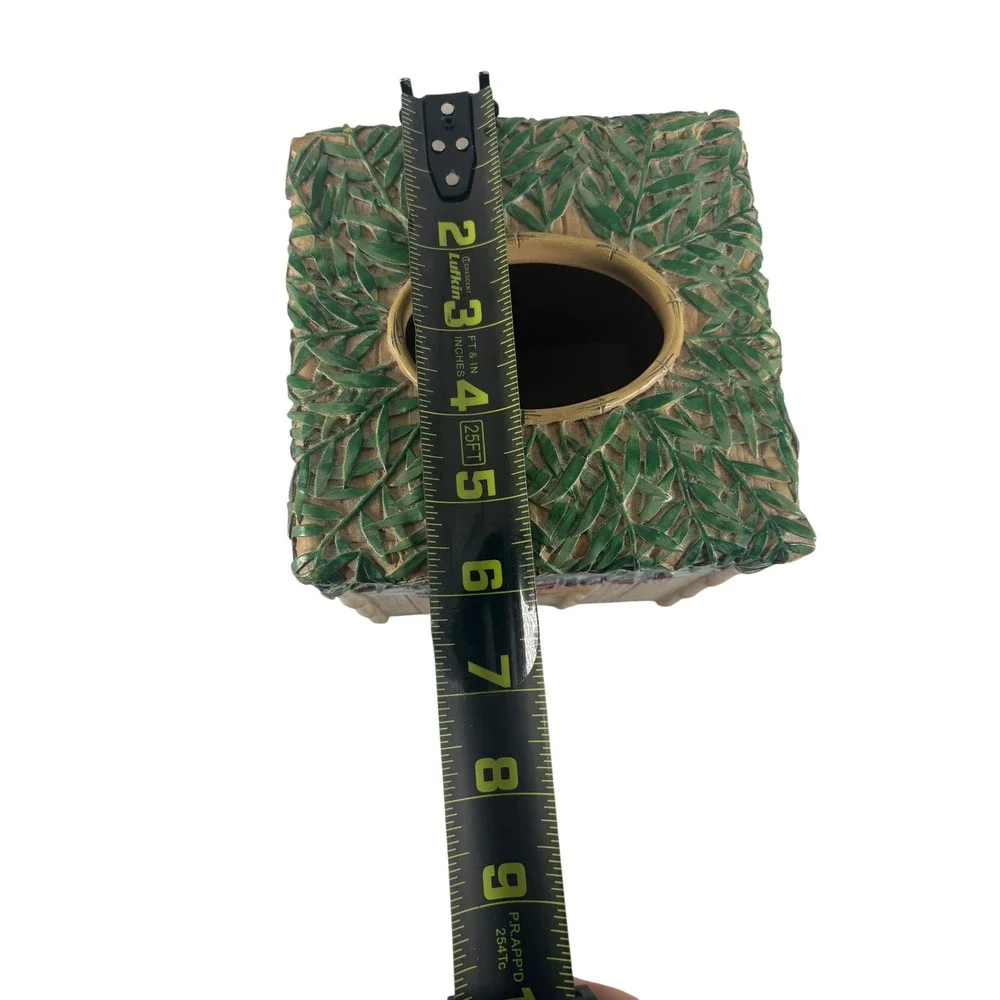 Unbranded Surf Shack Tissue Box Cover Brown Green Excellent Tropical Tiki Decor